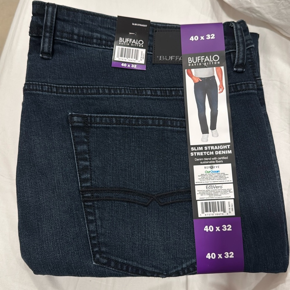 Buffalo Slim Straight stretch denim, dark blue, 40x32